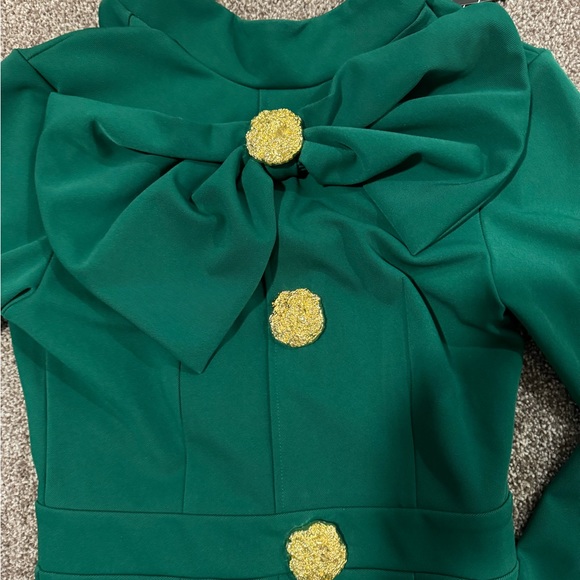 Green bow dress pencil style size small 2 Veneta - Picture 4 of 4